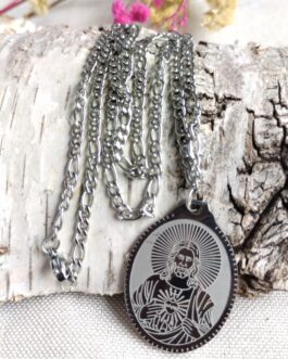 Naszyjnik srebrny 32cm Serce Pana Jezusa