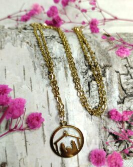 Złoty naszyjnik 25cm MIŁOŚĆ z Betlejem