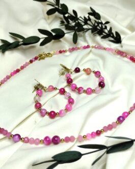 Komplet biżuterii 40cm „Różana delikatność”