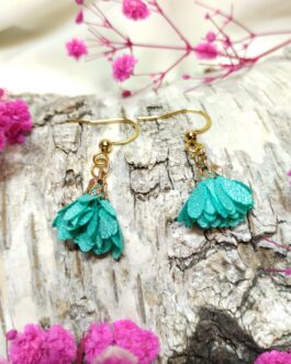 Kolczyki turkusowe 4cm „Rozkwit”