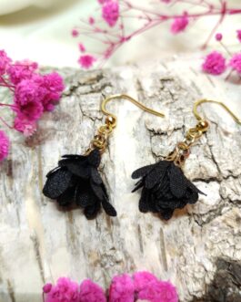 Kolczyki czarne 4cm „Rozkwit”