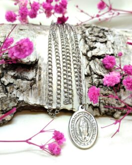 Naszyjnik srebrny 27cm „Królowa Pokoju”