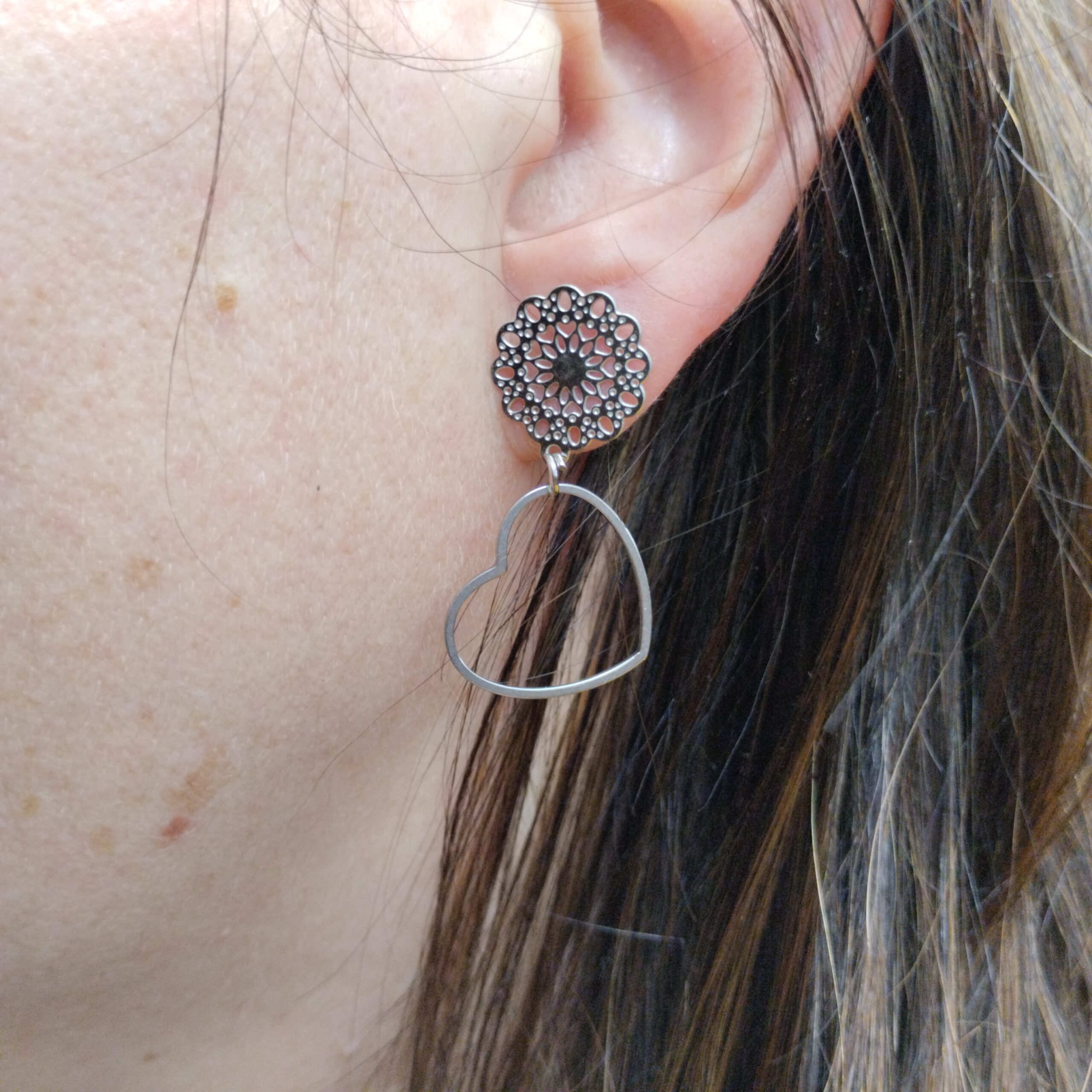 Kolczyki 3cm "Ażurowa Miłość"