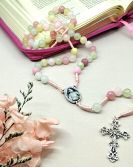 Różaniec 8mm „Pastelowy Ogród”