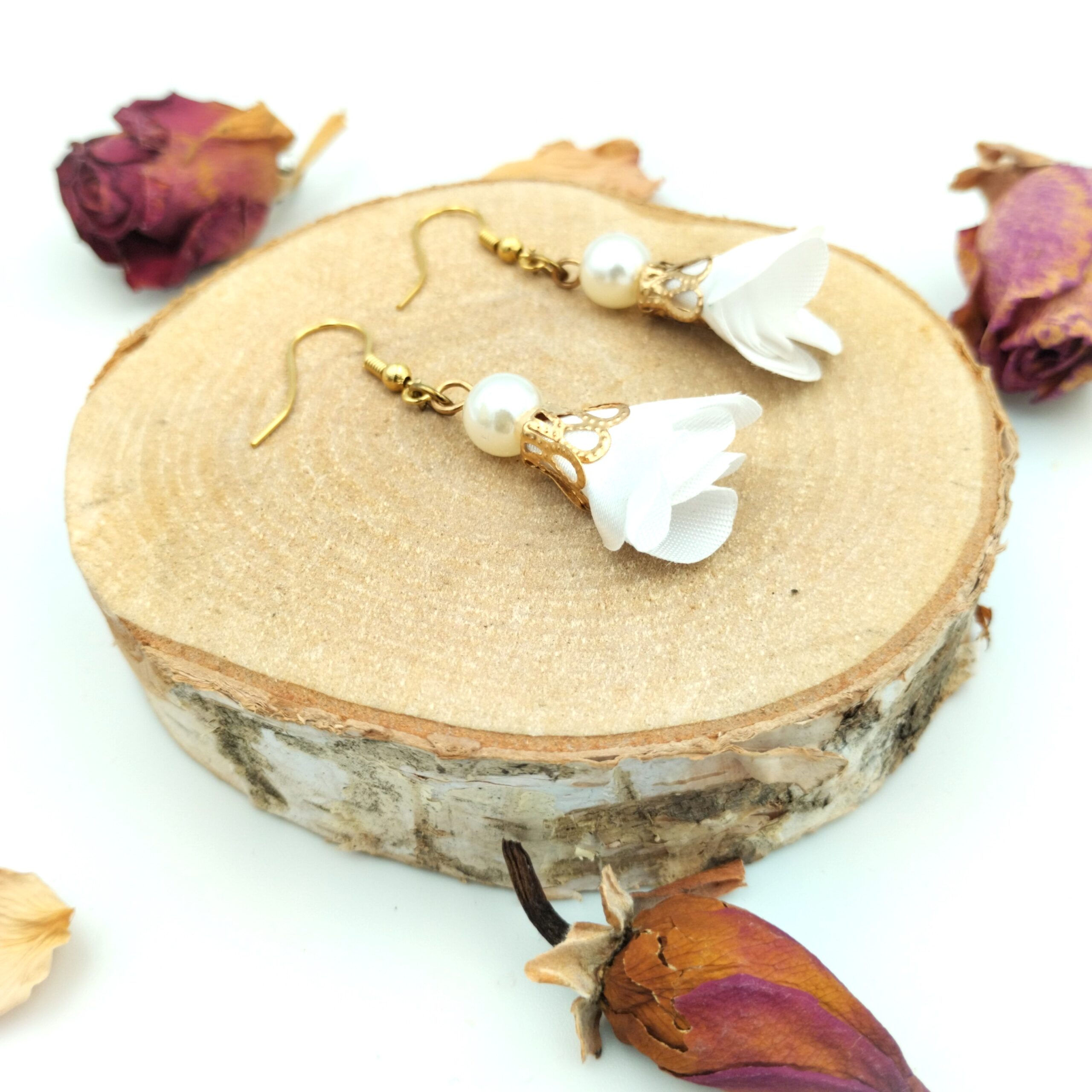 Kolczyki 3 cm „Biała Perła”