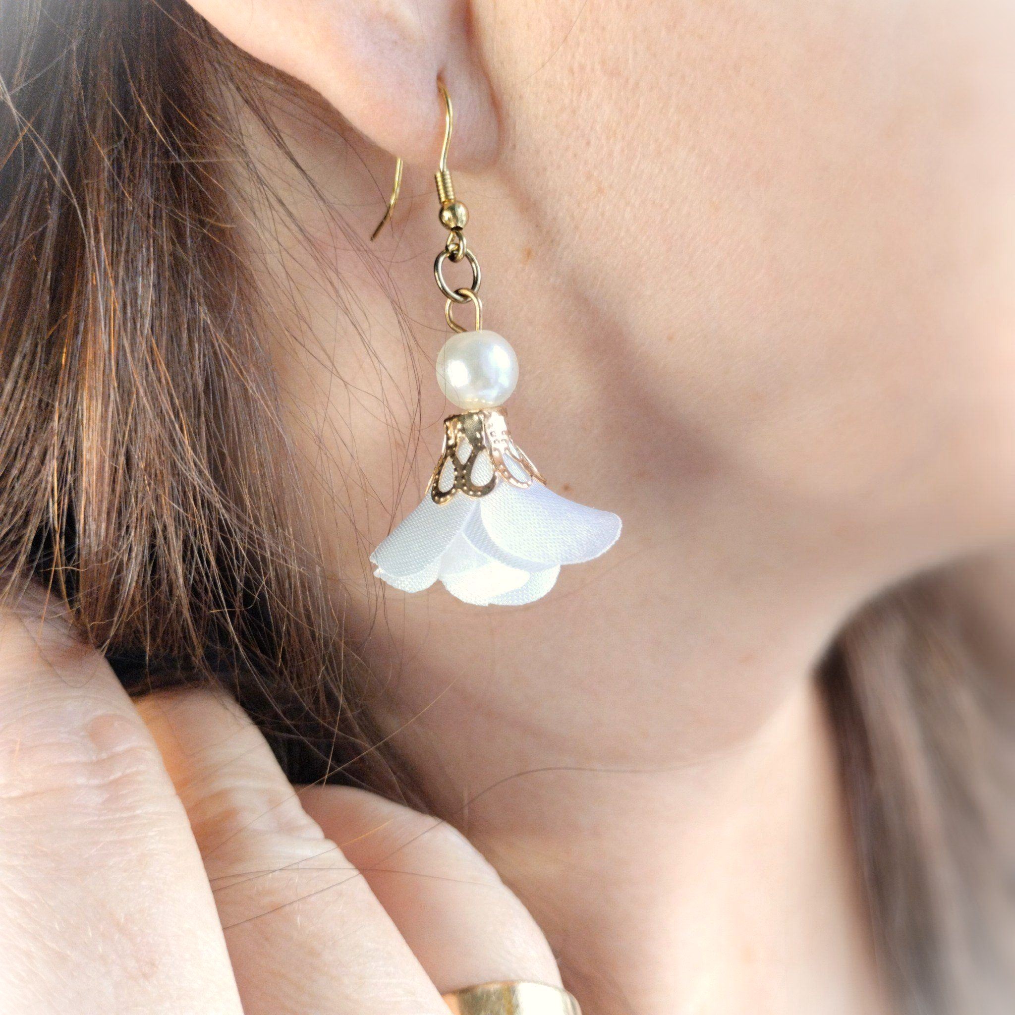 Kolczyki 3 cm „Biała Perła”