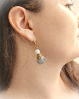 Kolczyki 3 cm „Szara Perła”