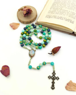 Różaniec 8mm „Matka Boża i Pastuszkowie z Fatimy”