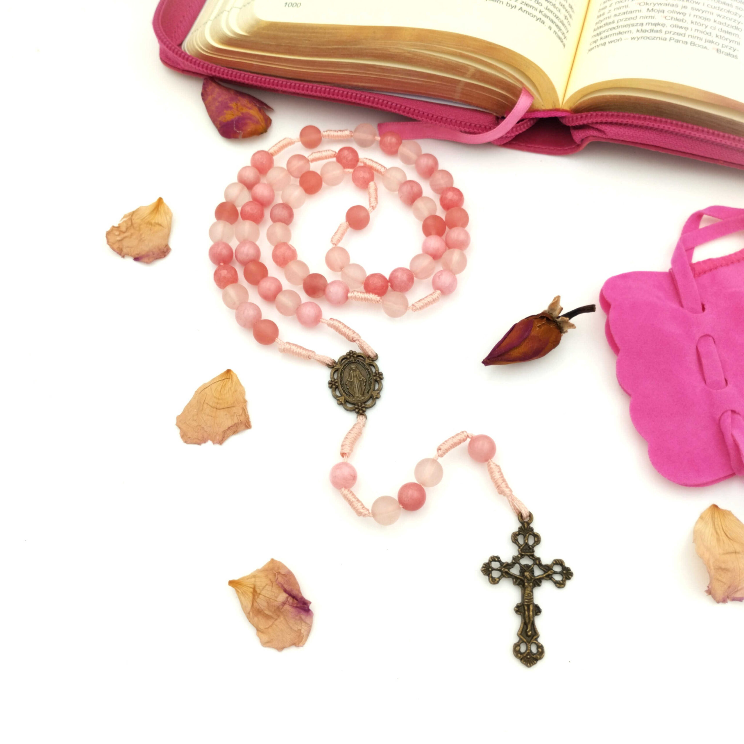 Różaniec 8mm "Modlitwa w barwach Miłości"