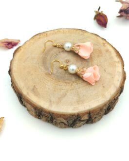 Kolczyki 3 cm „Brzoskwiniowa Perła”