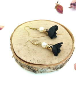 Kolczyki 3 cm „Czarna Perła”