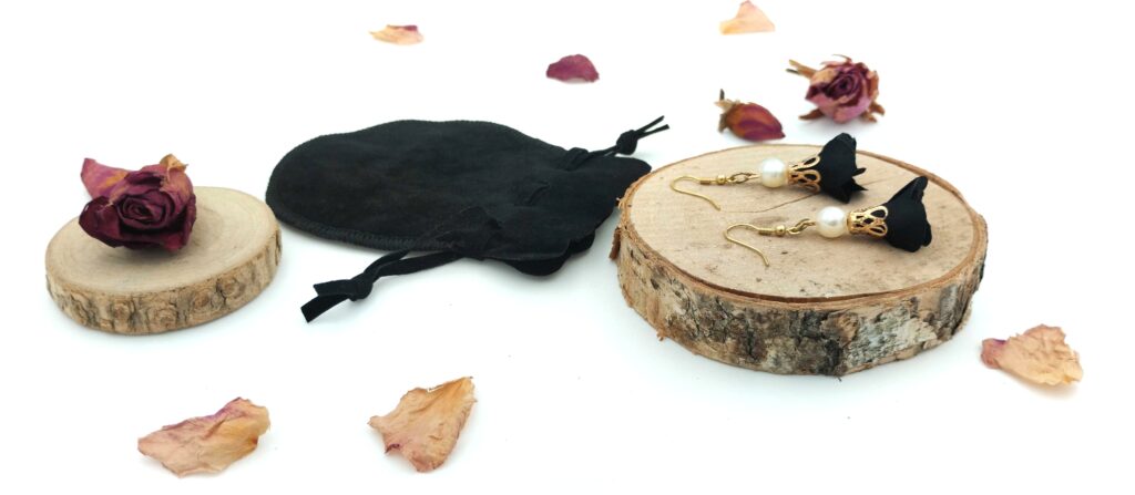 Kolczyki 3 cm „Czarna Perła”