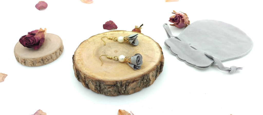 Kolczyki 3 cm „Szara Perła”