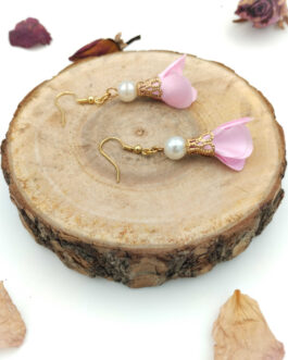 Kolczyki 3 cm „Różowa Perła”