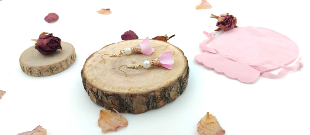 Kolczyki 3 cm „Różowa Perła”