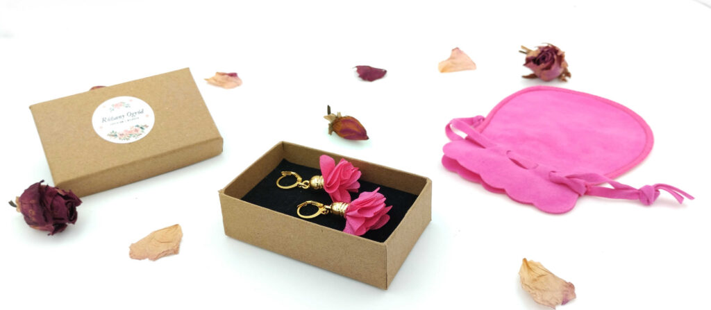 Kolczyki 3 cm "Różowy Urok"