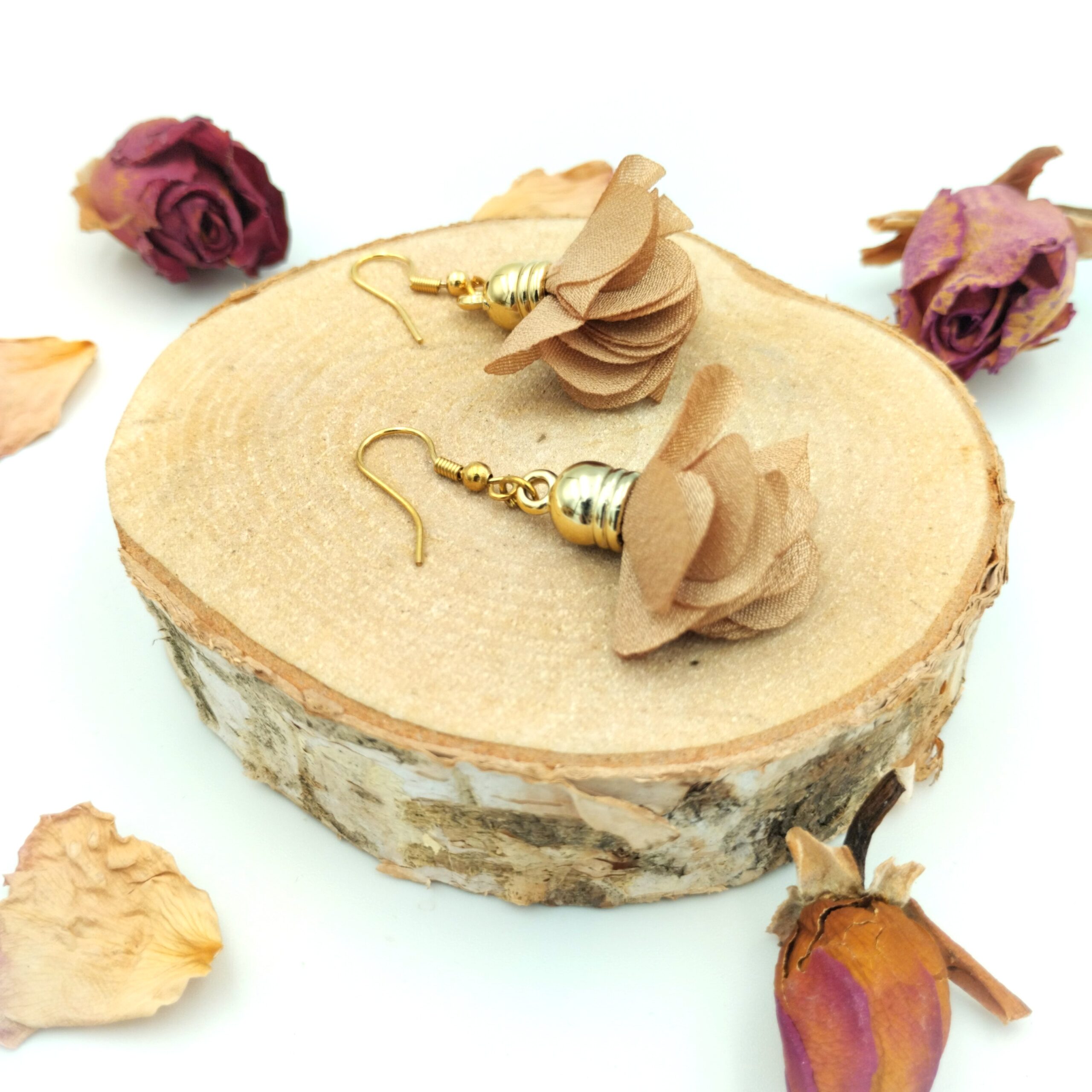Kolczyki 3 cm "Karmelowa Słodycz"